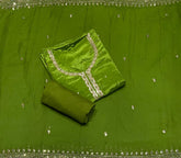 Classy Glass Organza Suit Set with Zari Thread Work - Yanchi